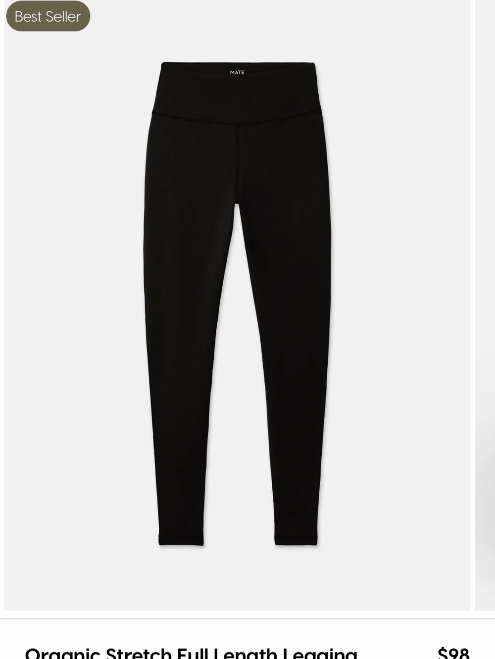 MATE the Label Black Full-Length Organic Stretch Leggings